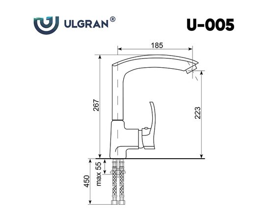  Смеситель для кухни Ulgran U-005-331 белый 