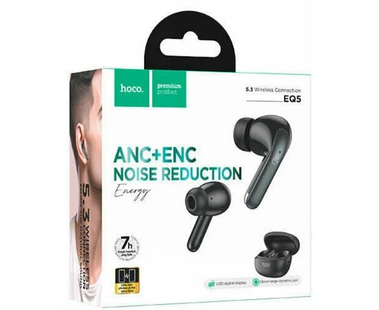  Hoco EQ5/ Гарнитура BT TWS, ANC+ENC, черный 