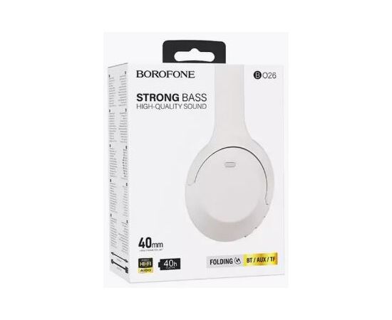  Гарнитура BT Borofone BO26, белый молочный 