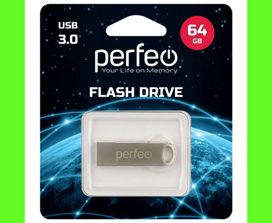  Флешка Perfeo USB 3.0 64GB M08 Метал. корпус 