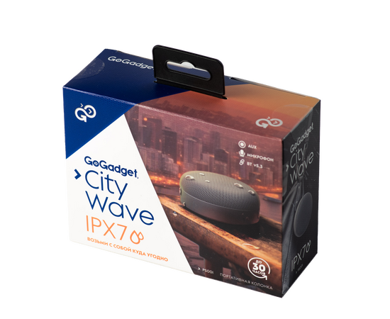  Беспроводная колонка CityWave, 6Вт, 1200 мАч, до 30 часов, IPX7, плавучесть, ГРАФИТ (черный) 