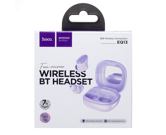  Беспроводные наушники HOCO EQ13 Fun true wireless BT headset (7hours) purple 