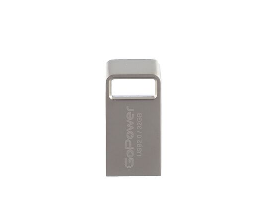  Флеш-накопитель GoPower MINI 32GB USB2.0 металл серебряный (1/50/1000) 