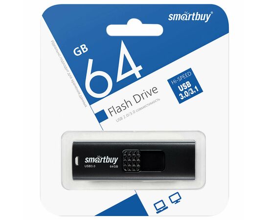  USB 3.0  64GB  Smart Buy  Fashion  чёрный 