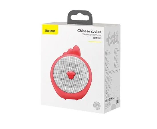  Колонка портативная Baseus,  Encok E06, силикон, Bluetooth, цвет: красный 
