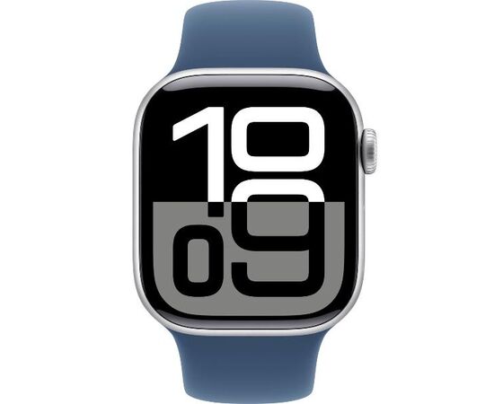  Smart-часы Apple Watch Series 10 MWWC3LW/A 42мм OLED корп.серебристый Sport Band рем.синий разм.брасл. 150-200мм 