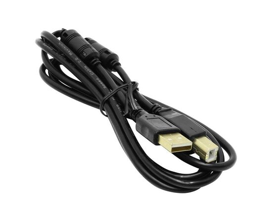  Кабель 5bites UC5010-018A USB2.0, AM/BM, зол.разъемы, ферр.кольца, 1.8м, черный 