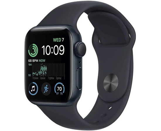  Smart-часы Apple Watch SE 2024 A2723 MXEK3LL/A 44мм OLED корп.темная ночь Sport Band рем.темная ночь разм.брасл.:150-200мм 