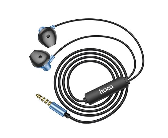  Наушники вкладыши для AUX разъёма с микрофоном длина 1.2м Hoco M75 (Blue) 