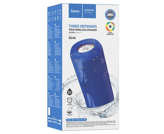  Портативная колонка HOCO BS48 Artistic, Bluetooth, синий 