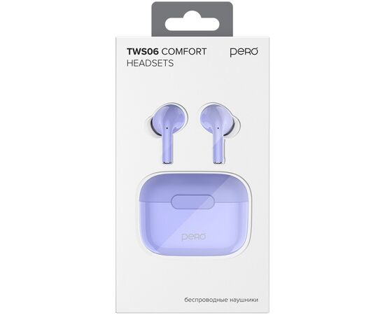  Наушники беспроводные PERO TWS06 Comfort (PTWS06P) Purple 
