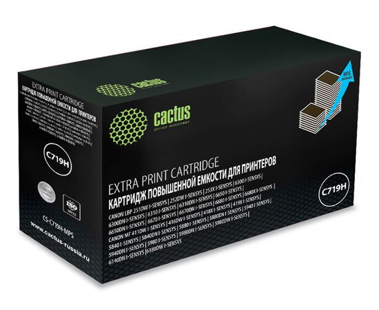  Тонер Картридж Cactus CS-C719H-MPS черный (8000стр.) для Canon MF5840dni-Sensys/MF5880dni; LBP6300i/6650i 