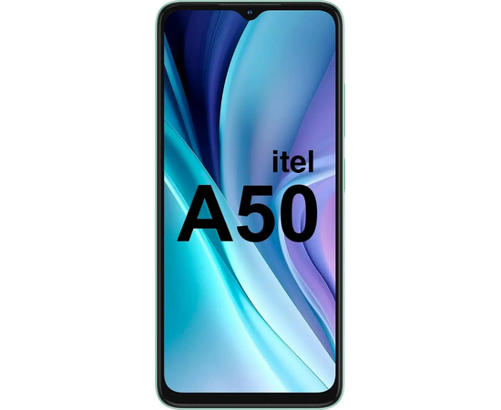  Смартфон Itel A50 3/64Gb зеленый 3G 4G 2Sim 6.56" 720x1612 Android 14 8Mpix 802.11 b/g/n GPS GSM900/1800 GSM1900 TouchSc A-GPS micro 