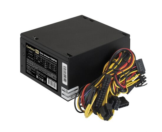  Блок питания ExeGate 750NPXE EX292176RUS-PC 750W (ATX, PPFC, PC, 12cm fan, 24pin, 2x(4+4)pin, 2xPCI-E, 5xSATA, 3xIDE,  black, кабель 220V в комплекте) 