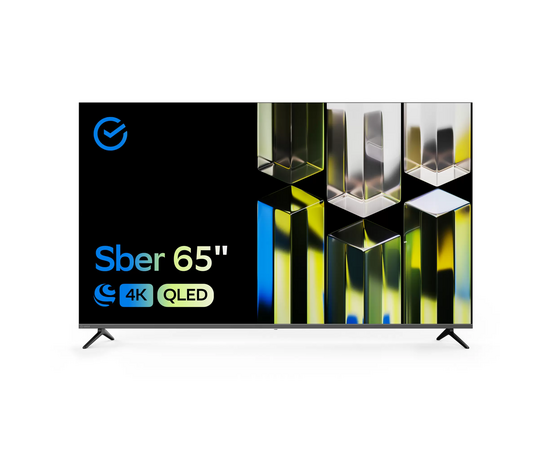  65" Телевизор Sber SDX 65UQ5232T QLED черный 3840x2160, 4K Ultra HD, 60 Гц, Wi-Fi, Smart TV, Салют ТВ 