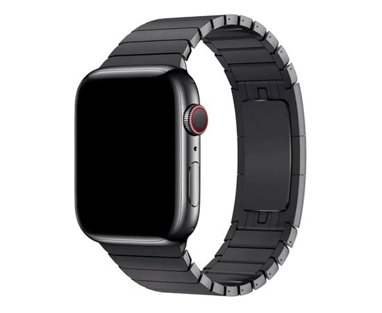  Ремешок - ApW34 металл блочный на застежке Apple Watch 38/40/41мм (black) (230492) 