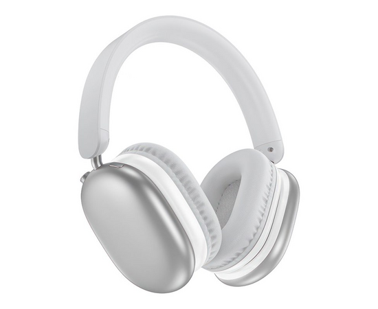  Наушники полноразмерные Borofone BO27 Rhyme, беспроводные, bluetooth 5.3, AUX, цвет: серебряный (1/40) 