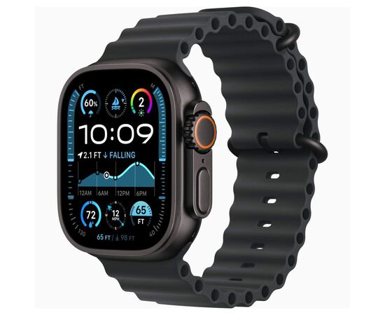  Apple Watch Ultra 2 (2024) 49mm Black Titanium Case with Black Ocean Band 