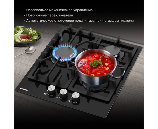  Варочная поверхность Hyundai HHG 4333 BG черный 