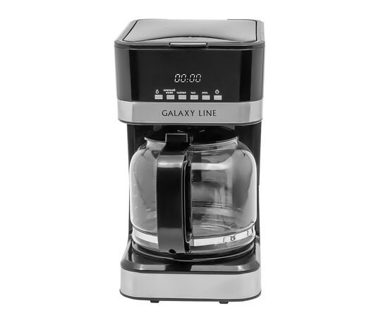  Кофеварка электрическая Galaxy LINE GL 0711, черная, капельная, 1100 Вт, 1,8 л, многоразовый съемный фильтр, шкала уровня воды, функция подогрева и поддержания температуры готового кофе, система «стоп-капля», функция «Очистка», таймер на 24 часа, ножки, п 