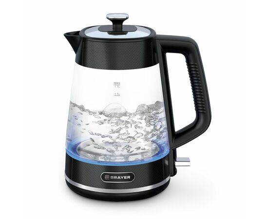  Чайник BRAYER BR1071, STRIX, 2200 Вт, 1,7 л, стекл.корп,автооткл.при закип 