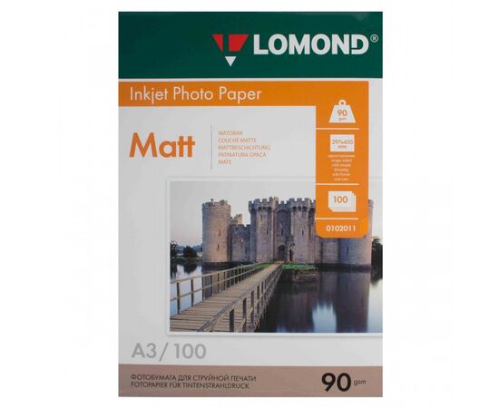  Бумага Lomond 0102011 A3/90г/м2/100л./белый матовое для струйной печати 