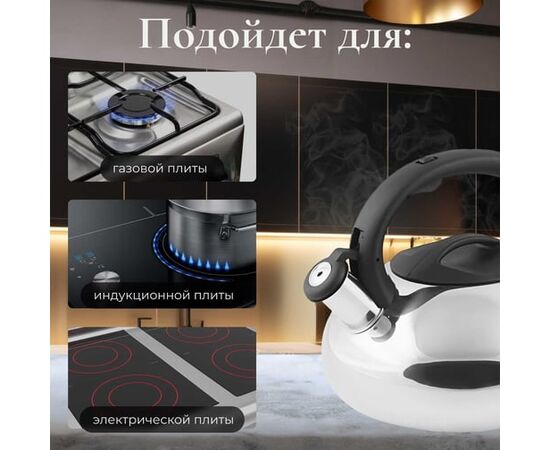 Чайник Perfecto Linea Ufo (52-129018) серебристый металлик 