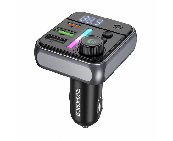  Автомобильный FM-трансмиттер Borofone BC50 Ascenso PD20W+QC3.0  (black) (239579) 