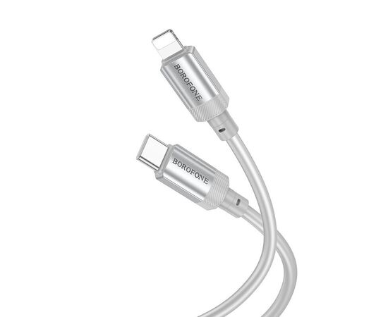  Кабель BOROFONE BX108 Start silicone charging data cable IP Pearl серый 