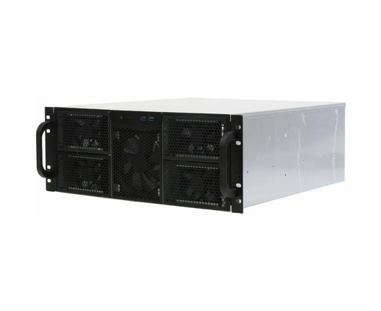  Корпус Procase RE411-D0H16-FE-65 4U, 0x5.25+16HDD, черный, без блока питания, глубина 650мм, MB EATX 12"x13", панель вентиляторов 3*120x25 PWM 