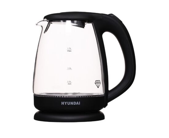  Чайник Hyundai HYK-G1001 1.7л. 2200Вт черный (корпус: стекло) 