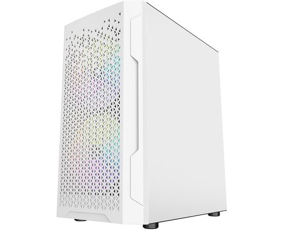  Корпус Powercase CMIMZW-L3 Mistral Micro Z3W Mesh LED, Tempered Glass, 2x 140mm + 1х 120mm 5-color fan, белый, mATX (CMIMZW-L3) 