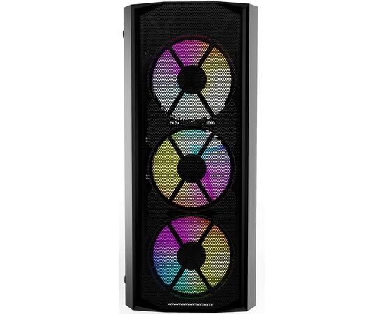  Корпус Powercase CMRMX-L3 Rhombus X3 Mesh LED, Tempered Glass, 3x 120mm 5-color fan, чёрный, ATX (CMRMX-L3) 