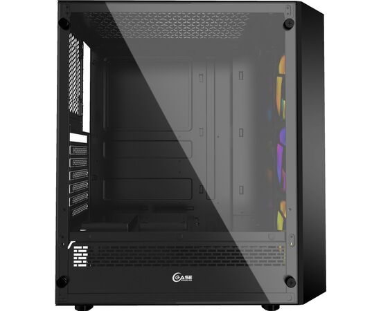  Корпус Powercase CMRMX-L3 Rhombus X3 Mesh LED, Tempered Glass, 3x 120mm 5-color fan, чёрный, ATX (CMRMX-L3) 