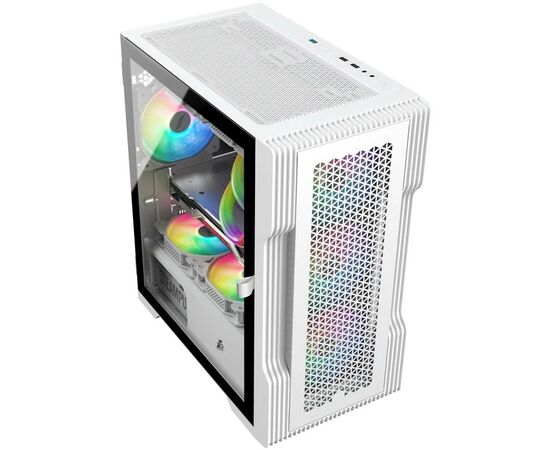  Корпус 1STPLAYER Trilobite T3 T3-WH-4F1-W White mATX TG 4x 120mm LED fans inc 