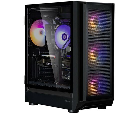  Корпус ZALMAN i6, EATX, Black, Front Mesh, Window, 2x3.5", 3x2.5", 1xUSB2.0, 1xUSB3.0, 1xUSB Type C, Front 3x140mm RGB LED, Rear 1x140mm RGB LED 