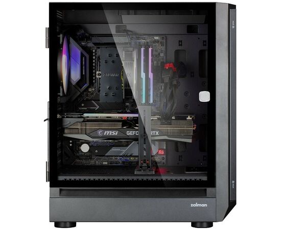  Корпус ZALMAN i6, EATX, Black, Front Mesh, Window, 2x3.5", 3x2.5", 1xUSB2.0, 1xUSB3.0, 1xUSB Type C, Front 3x140mm RGB LED, Rear 1x140mm RGB LED 
