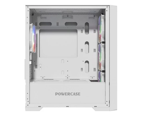  Корпус Powercase ByteFlow Micro White (CAMBFW-A4), Tempered Glass, 4х 120mm ARGB fans, ARGB HUB, белый, mATX 