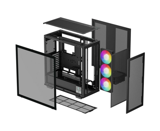  Корпус Deepcool Morpheus (R-MORPHEUS-BKAPA1-G-1) без БП, боковое окно (закаленное стекло), 3xARGB LED 140мм, черный, E-ATX 