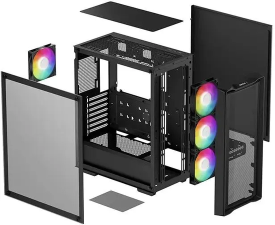  Корпус Deepcool CC560 MESH V2 черный (R-CC560-BKAMA4-G-2) без БП ATX 8x120mm 5x140mm 1xUSB2.0 audio bott PSU 