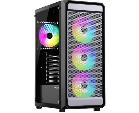  Корпус XASTRA A403 4ARGB Black (A403-4FC12A) ATX/Mesh  tempered glass 4x120mm ARGB PWM fans 
