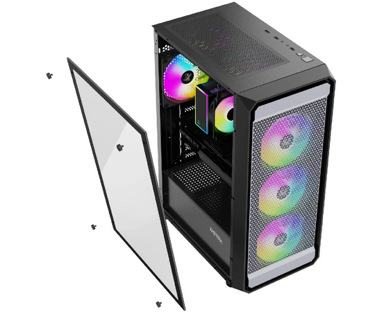  Корпус XASTRA A403 4ARGB Black (A403-4FC12A) ATX/Mesh  tempered glass 4x120mm ARGB PWM fans 