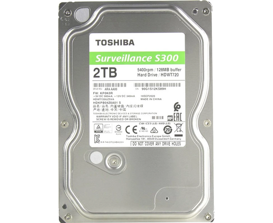  HDD Toshiba Surveillance S300 (HDKPB04Z0A01) 2TB 3.5", SATA3, 6Gb/s, 5400 RPM, 128Mb 