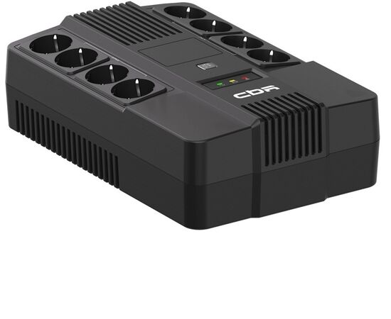  ИБП CBR UPS-OFK-101E-600 600VA/360W Schuko CEE 7 Outlets (x4 Battery Surge Protected; x4 Surge Protected), LED, AVR, 12V/7Ah 