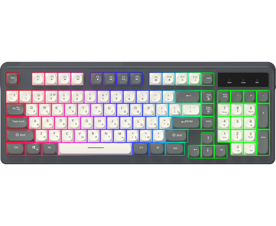  Клавиатура OKLICK 731G серый/белый USB for gamer LED 