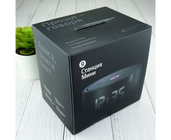 Яндекс Станция Мини 2.1 с часами YNDX-00020K (черный) 