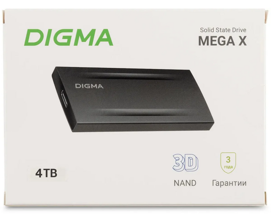  SSD Digma Mega X (DGSM8004T2MGG), 4ТБ, темно-серый 