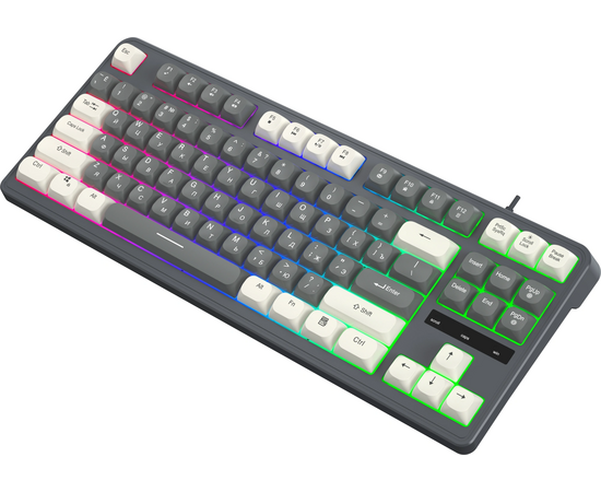  Клавиатура OKLICK 731G серый/белый USB for gamer LED 