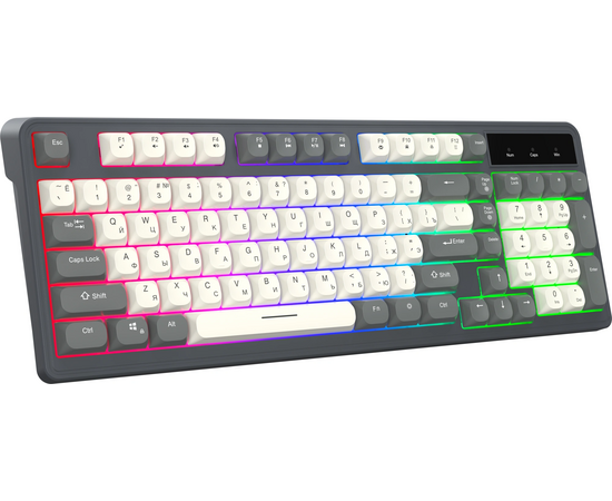  Клавиатура OKLICK 731G серый/белый USB for gamer LED 