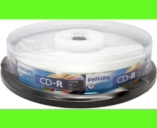  Диск CD-R Philips CR7D5SB10/97 700Mb, 52х, Cake Box (10) 